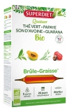 Superdiet Quatuor Guarana Brûle-Graisse Bio 
Thé Vert Papaye Son d'Avoine Guarana - 20 Ampoules de 15 ml