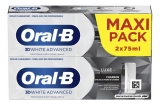 Oral-B 3D White Advanced Luxe Charbon Dentifrice 2 x 75 ml