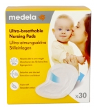 Medela 30 Coussinets d'Allaitement Ultra-Respirants Extra-Fins 