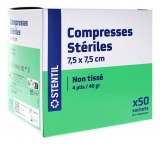 Stentil Compresses Stériles Non Tissées 50 Sachets de 2 Compresses de 7,5 x 7,5 cm