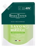 BeauTerra Savon de Marseille Liquide Parfum Menthe-Citron Éco-Recharge 900 ml