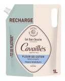 Cavaillès Gel Bain et Douche Fleur de Coton Peaux Sensibles Éco-Recharge 1 L