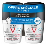 Vichy Homme Déodorant Anti-Transpirant Anti-Traces 48H Roll-On Lot de 2 x 50 ml