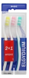 Elgydium Pierre Fabre Oral Care - Brosse à Dent Basic Souple - Offre Spéciale Trio