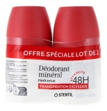 Stentil Déodorant Minéral Fraîcheur Transpiration Excessive 48H Roll-On 2 x 50 ml
