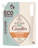 Cavaillès Gel Bain et Douche Huile de Macadamia Peaux Sèches Bio Éco-Recharge 1 L