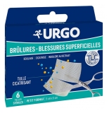 Urgo Brûlures & Blessures Superficielles Boîte de 6 Tulles Stériles