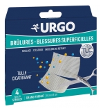 Urgo Brûlures & Blessures Superficielles Boîte de 4 Tulles Stériles
