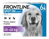 Frontline Spot-On Antiparasitaire Chiens de 20 à 40 kg 6 Pipettes