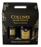 Collines de Provence Coffret Parfum d'Intérieur Duo 100 ML + Bougie Duo 180 Grammes Rose Noire