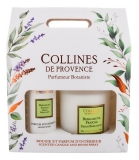 Collines de Provence Coffret Parfum d'Intérieur 100 ML + Bougie Parfumée 180 Grammes Bergamote Fraîche
