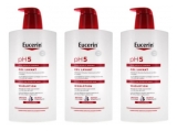 Gel nettoyant doux pour peau sensible Eucerin pH5 - Lot de 3 x 1L