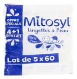 Mitosyl Lingettes à l'Eau Lot de 5 x 60 Lingettes dont 60 Offertes