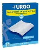 Urgo Compresses de Gaze Stériles 10 cm X 10 cm 10 Sachets de 2 Compresses