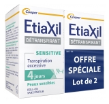Etiaxil Détranspirant Aiselles Peaux Sensible Transpiration Excessive Roll-On Lot 2 x 15 ml 