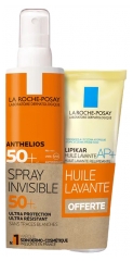La Roche-Posay Anthelios Cr&egrave;me Solaire en Spray Invisible Corps SPF50+ 200 ml + Lipikar Huile Lavante AP+ Relipidante 100 ml Offerte