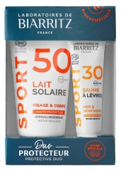 Laboratoires de Biarritz Sport Lait Solaire SPF50 Bio 50 ml + Baume L&egrave;vres SPF30 Bio 15 ml