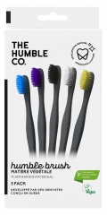 The Humble Co. 5&nbsp;Brosses &agrave; Dents Souples en Mati&egrave;re V&eacute;g&eacute;tale
