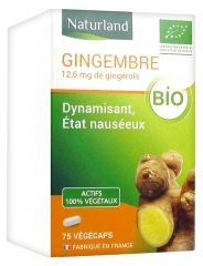 Naturland Gingembre Bio 75 V&eacute;g&eacute;caps