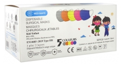 Masque Chirurgical Enfant Jetable - Efficacit&eacute; Bact&eacute;rienne 98% - Lot de 50 Masques