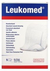 Essity Leukomed 5 Pansements Absorbants Non-Tiss&eacute;s 8 x 10 cm
