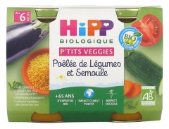 Hipp Po&ecirc;l&eacute;e de L&eacute;gumes et Semoule Pots 2 X 190 g D&egrave;s 6 Mois