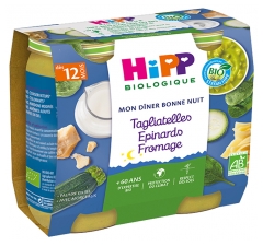 Hipp Tagliatelles &Eacute;pinards Fromage Pots 2 X 250 g D&egrave;s 12 Mois