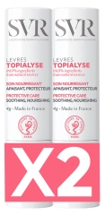 Duo Baume L&egrave;vres Apaisant et Hydratant SVR Topialyse - Lot de 2 x 4 g