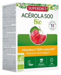 Superdiet Acerola 500 Bio - 24 Comprim&eacute;s &agrave; Croquer