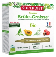 Superdiet Quatuor Br&ucirc;le-Graisse Bio - 20 Unidoses de 15 ml
