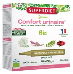 Superdiet Quatuor Confort Urinaire Bio - 20 Unidoses de 15 ml