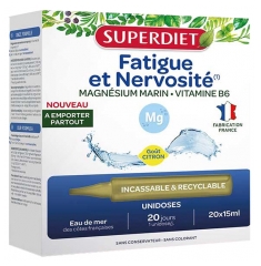 Superdiet Magn&eacute;sium Marin Vitamine B6 - 20 Unidoses de 15 ml
