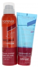 Noreva Brume Solaire Rafra&icirc;chissante Spf50+ 150 ml + Noreva Xerodiane Ap+ Gel Surgras Moussant Doux 100 ml Offert