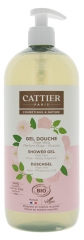 Cattier Gel Douche Sans Sulfate Aloe Vera Parfum Rose Pivoine Bio 1 L