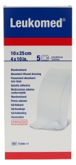 Essity Leukomed 5 Pansements Absorbants Non-Tiss&eacute;s 10 x 25 cm