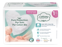 Couches jetables hypoallerg&eacute;niques en coton biologique pour b&eacute;b&eacute;s de 2 &agrave; 5 kg : Paquet de 30 couches