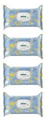 Lingettes Nettoyantes pour B&eacute;b&eacute; Klorane - Lot de 4 Paquets de 70 Lingettes