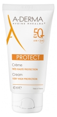 A-Derma Protect - Cr&egrave;me Solaire Visage Tr&egrave;s Haute Protection Spf50+ Sans Parfum Peaux Fragiles 40 ml
