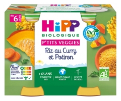 Hipp Riz au Curry et Potiron Pots 2 X 190 g D&egrave;s 6 Mois