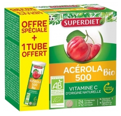 Super Diet Super Diet Superdiet Ac&eacute;rola 500 Bio 24 Comprim&eacute;s +1 Tube Offert