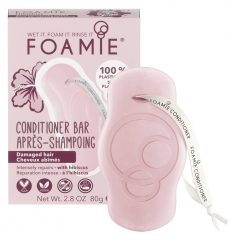 Foamie Apr&egrave;s Shampoing Solide pour Cheveux Ab&icirc;m&eacute;s - Hibiskiss 80 g