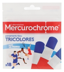 Mercurochrome Pansements Tissu Tricolores 18 Unit&eacute;s