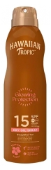 Hawaiian Tropic Spray Huile S&egrave;che Solaire Glowing Protection Spf15 177 ml