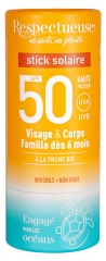 Respectueuse Stick Solaire SPF50 Visage et Corps 18 g