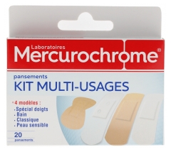 Mercurochrome Pansements Kit Multi-Usages 20 Unit&eacute;s