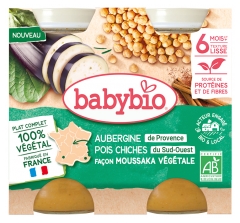 Babybio Moussaka V&eacute;g&eacute;tale - Aubergines Pois Chiches Tomates 400 g