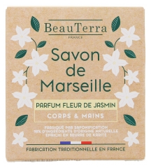BeauTerra Savon de Marseille Pain Parfum Fleur de Jasmin 100 g
