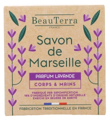 BeauTerra Savon de Marseille Pain Parfum Lavande 100 g