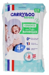 Carryboo Nature Couches Naturelles &agrave; Motif Taille 4+ (9-20Kg) - 42 Couches 
