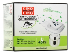 Cinq sur Cinq Diffuseur Citriodora Moustiques et Moustiques Tigres